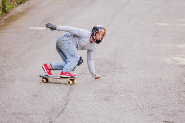Skateboarding Downhill